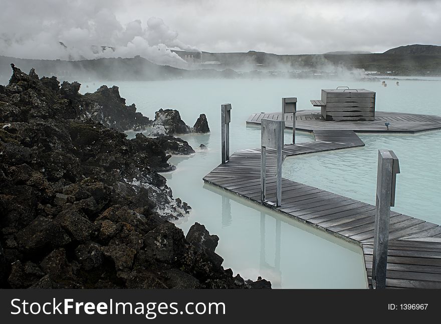 The Blue Lagoon, a geothermal bath resort in Iceland.