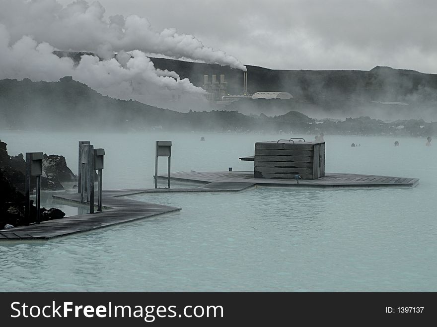 The Blue Lagoon, a geothermal bath resort in Iceland.