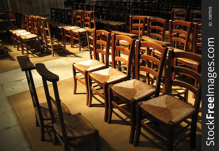 Chairs in the Cathedral of Tours. Chairs in the Cathedral of Tours