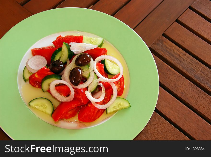 Delicious serving of fresh greek salad