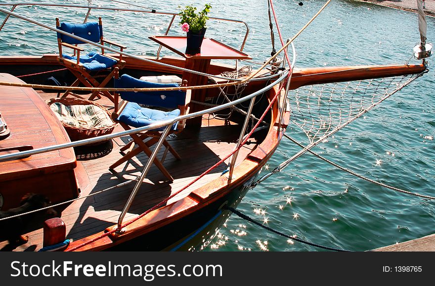 Luxury Mahogany Wood Yacht