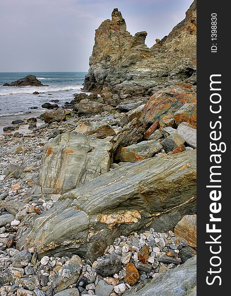 St Agnes Bay is on the north coast of Cornwall in the UK, Its a quiet rocky cove.