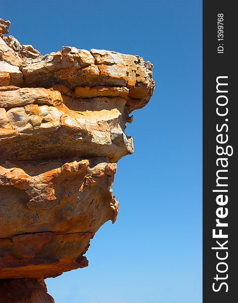 Beautiful rock formation with deep blue background. Beautiful rock formation with deep blue background