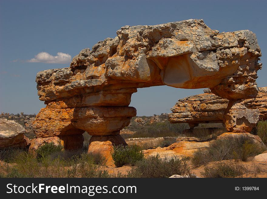 Stone arch with vivid colors and natural lighting