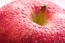 Water Drops On Ripe Red Apple Stock Photography