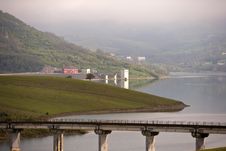 Dike With Bridge DAM Royalty Free Stock Photo Dike With Bridge DAM Royalty Free Stock Photo