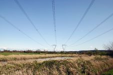 Power Line And Tower Royalty Free Stock Images