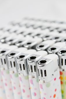 Lighters With Chrome Parts Stock Image
