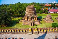 Buddha Statues At Temple Wat Yai Chai Mongkol Stock Photos Buddha Statues At Temple Wat Yai Chai Mongkol Stock Photos