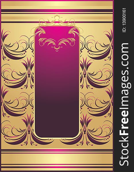 Golden ornament. Decorative background for wrapping. Illustration