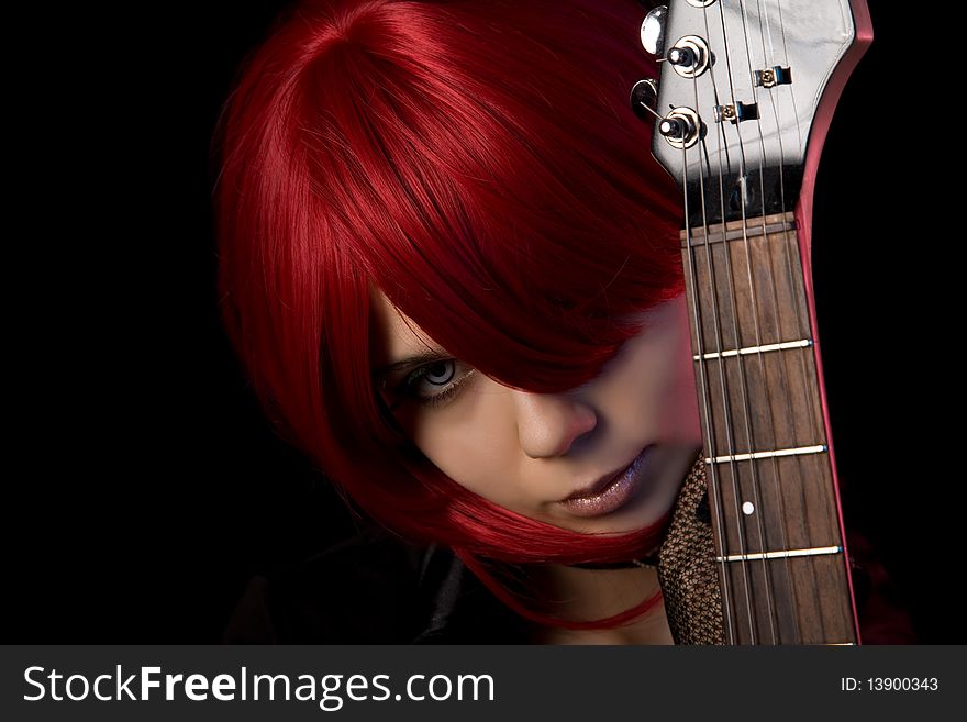 Vampire girl with guitar