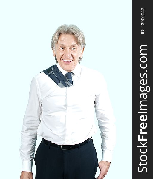 Happy seniors lifestyle in studio uniform background series. Happy seniors lifestyle in studio uniform background series