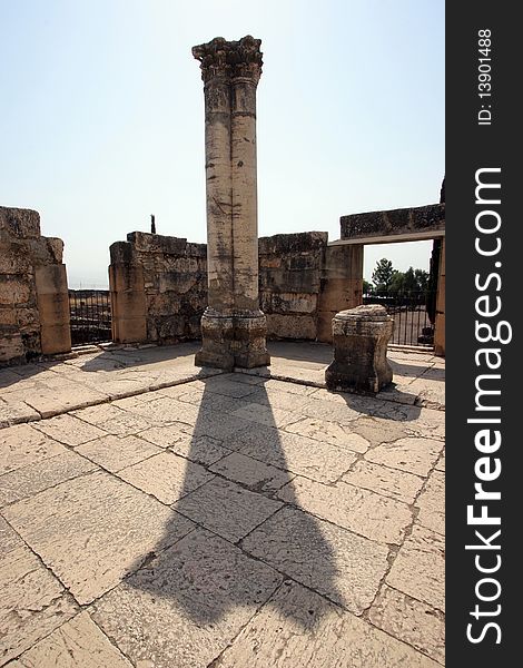 Ruins of the great synagogue of Capernaum, Israel. Ruins of the great synagogue of Capernaum, Israel.