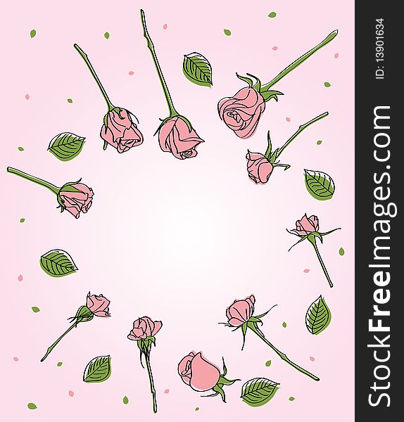 Background With Rose Flowers