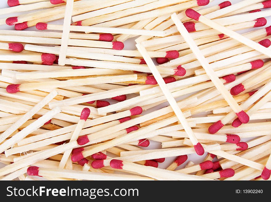 Heap of matches, quickly flammable subjects. Heap of matches, quickly flammable subjects