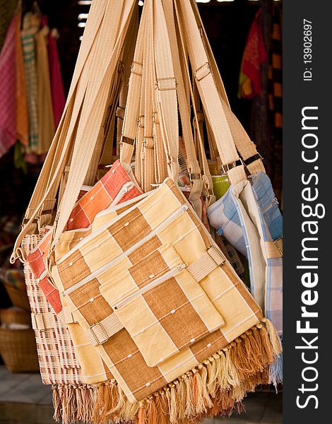 A bag make from cotton by handmade of local man