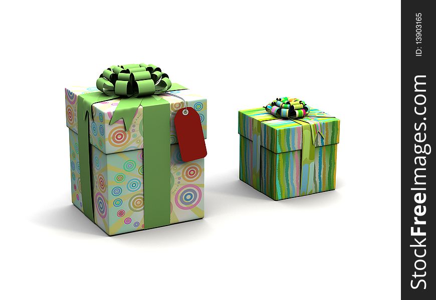 Gift boxes on a white background 3d