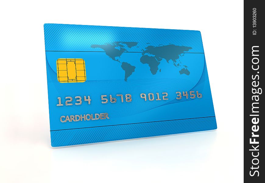 Credit Card Over White Background
