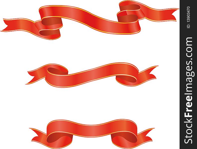 Set of red ribbons