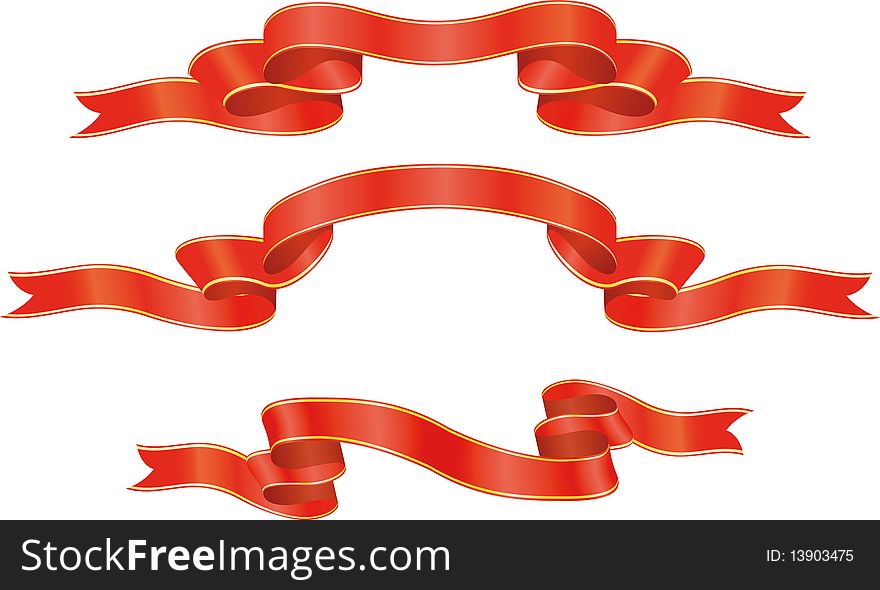 Set Of Red Ribbons