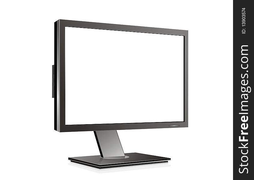 Monitor with white screen on white background