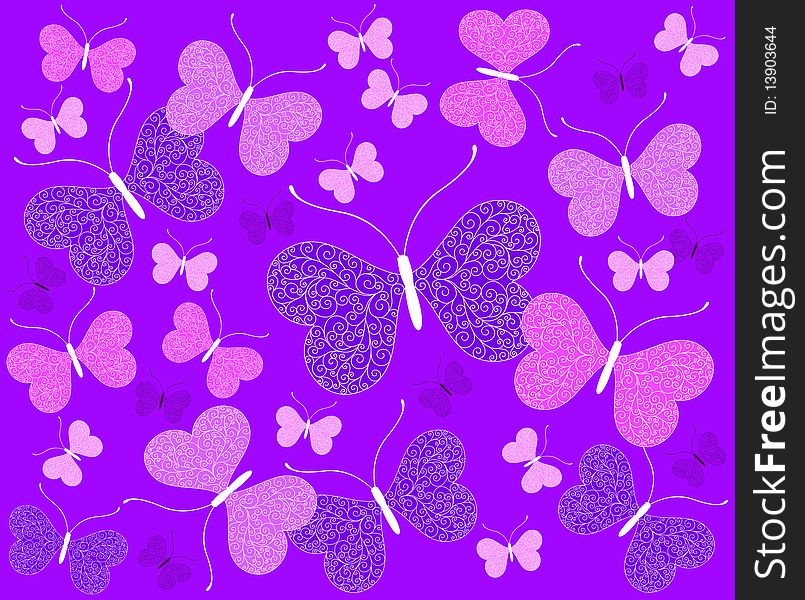 Abstract background with butterflies