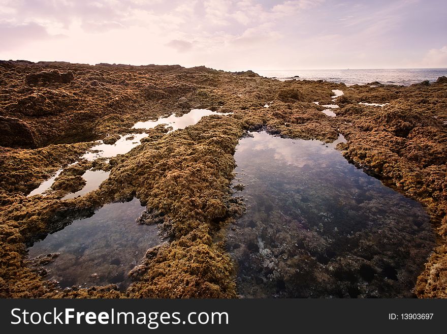 Early morning on the Atlantic coastline on Lancarote. Early morning on the Atlantic coastline on Lancarote