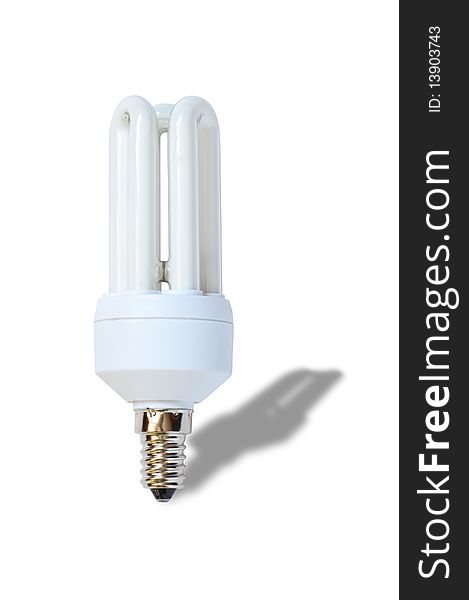 Energy saving compact fluorescent lightbulb. Isolated on white background with clipping path. Energy saving compact fluorescent lightbulb. Isolated on white background with clipping path