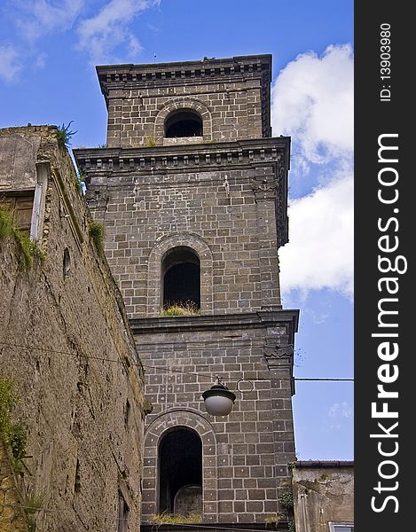 Old church tower in Naples, Italy. Old church tower in Naples, Italy