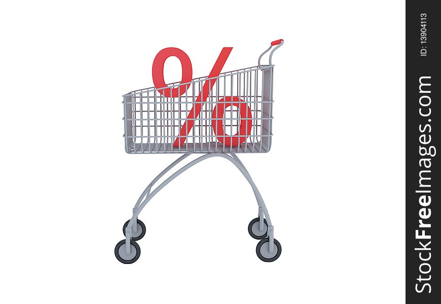 Shopping Cart With Percent Sign