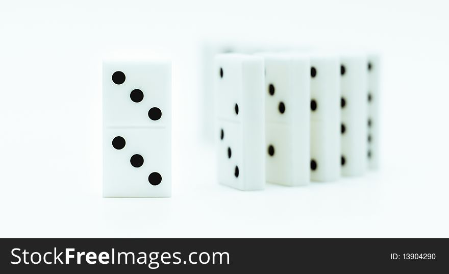 Double three and other domino in blue tone