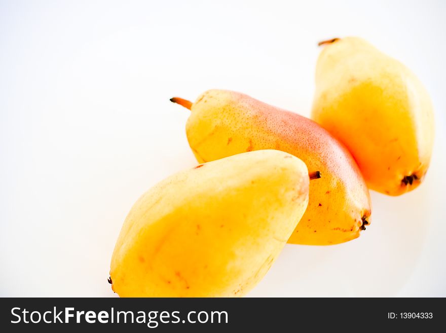 Nice and juicy pears over white background. Nice and juicy pears over white background