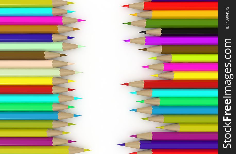 Colored pencils isolated on a white