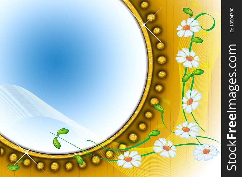 Abstract spring background with floral ornament