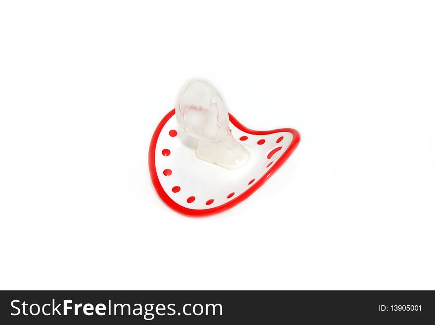 Baby's dummy on a white background