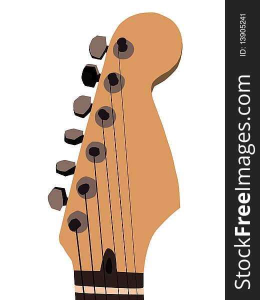 An illustration of the head of a guitar. An illustration of the head of a guitar.