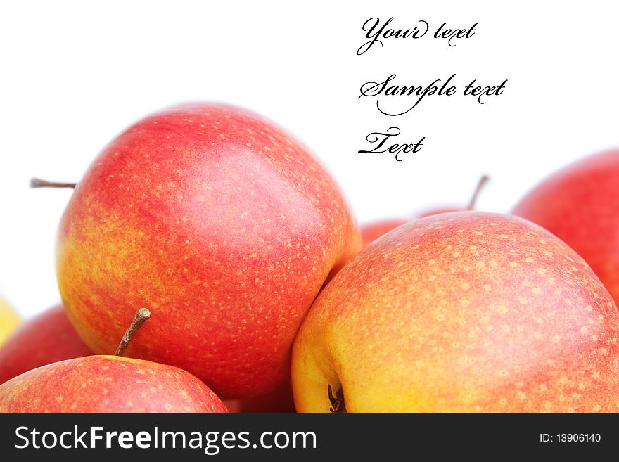 Red apples are isolated on a white background