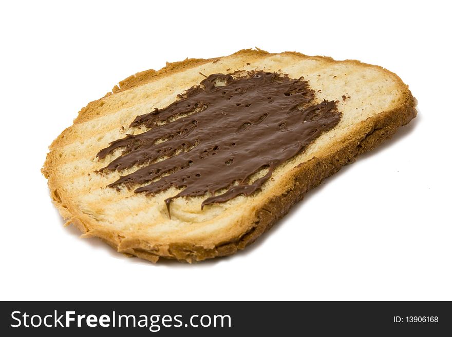 Chocolate toast isolated on white background. Chocolate toast isolated on white background