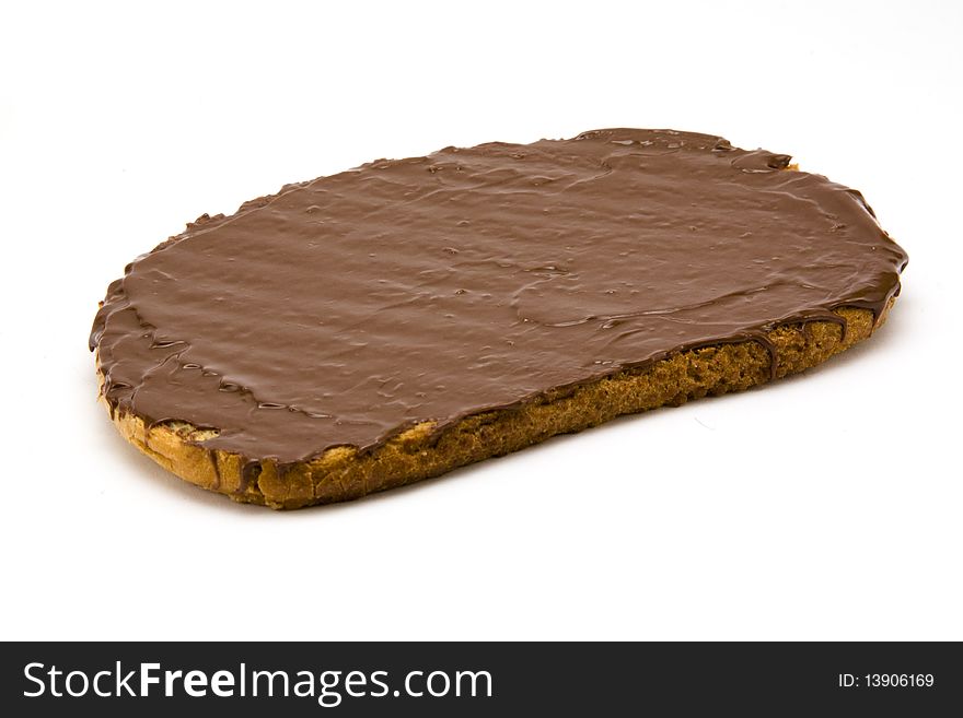 Chocolate toast isolated on white background
