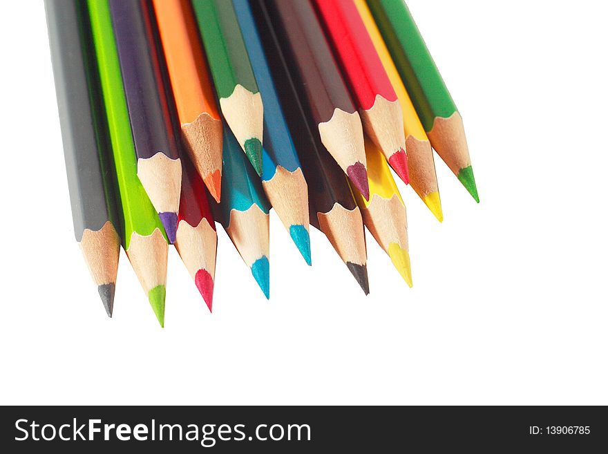 Colour pencils isolated on the white. Colour pencils isolated on the white