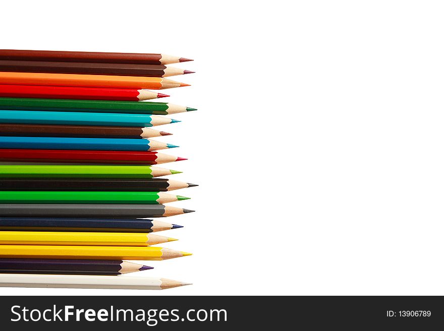 Colour pencils isolated on the white. Colour pencils isolated on the white