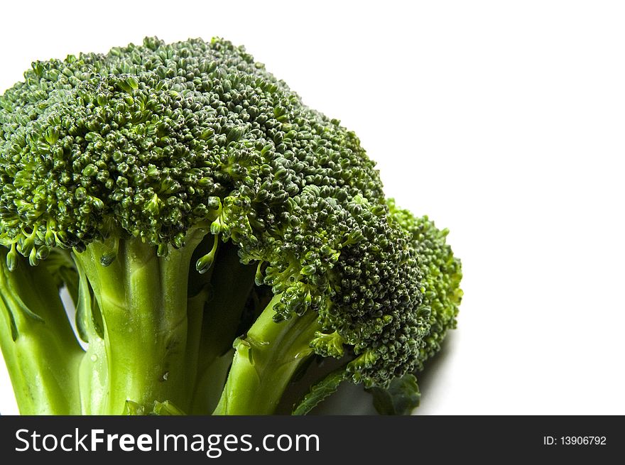 An isolated macro shot of some organic broccoli. An isolated macro shot of some organic broccoli.