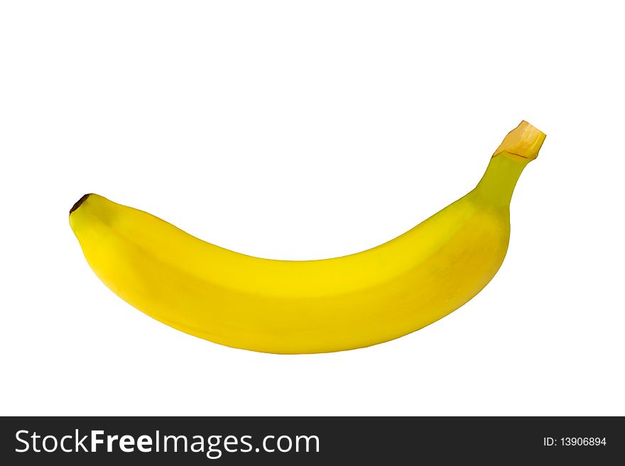 Ripe yellow banana isolated on a white background