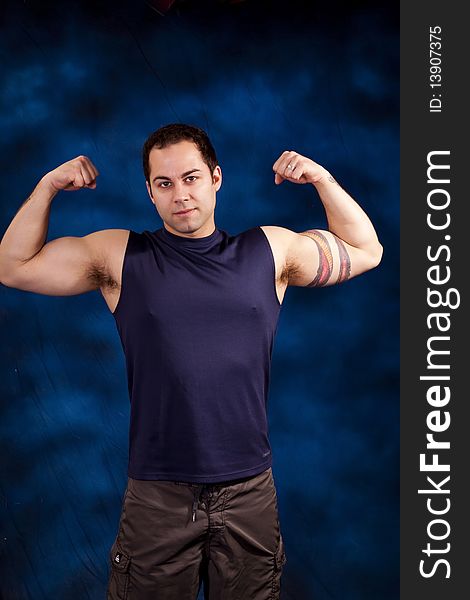 Man with large muscles