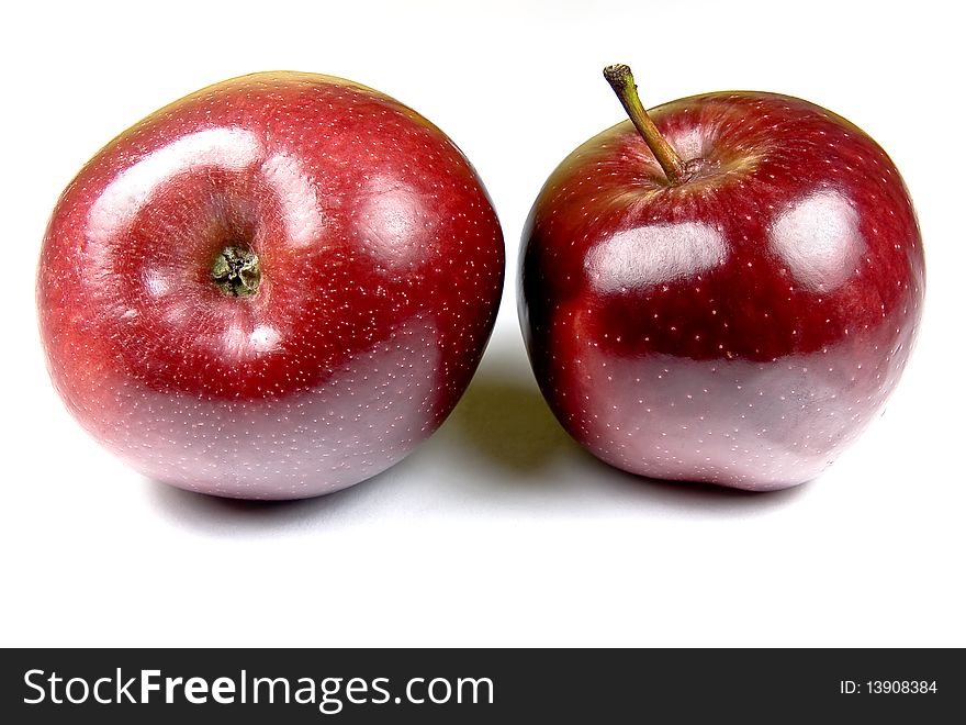 Two Red Delicious Apples - up and down