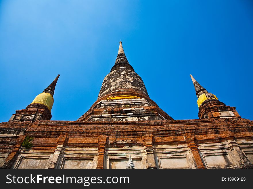 Temple of Wat Yai Chai Mongkol in Ayutthaya near Bangkok, Thailand. Temple of Wat Yai Chai Mongkol in Ayutthaya near Bangkok, Thailand