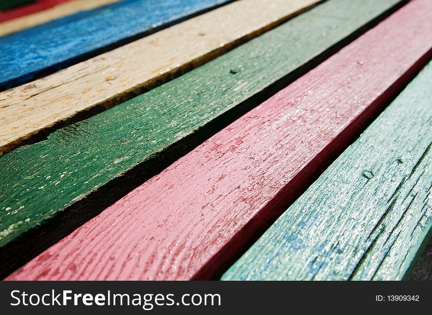 Abstract color wooden boards close-up