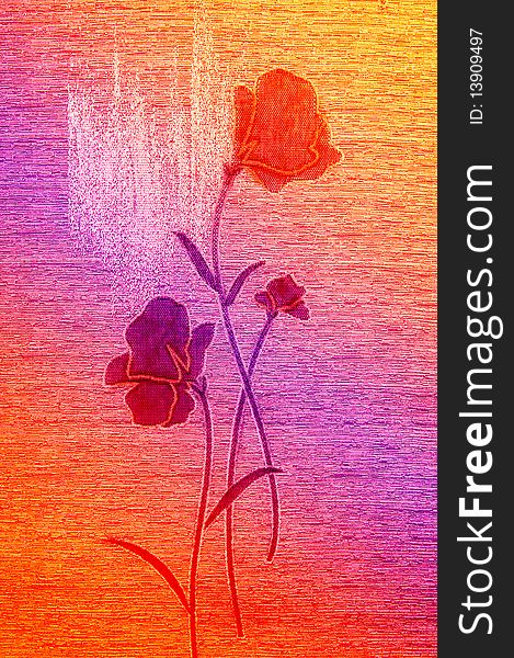 Wonderful poppies on the  canvas background. Wonderful poppies on the  canvas background.