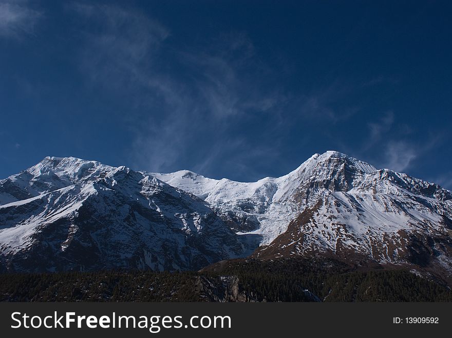 View of Annapurna from Manang area. View of Annapurna from Manang area