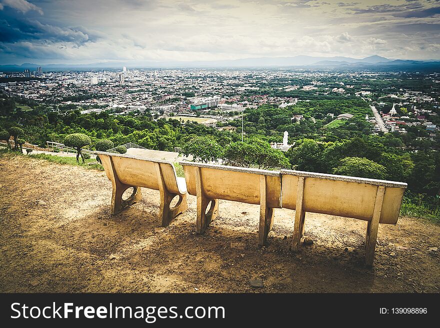 The landscape of Blank Chair, On the day of the sky begins to be dull, wait for someone to fulfill your dream